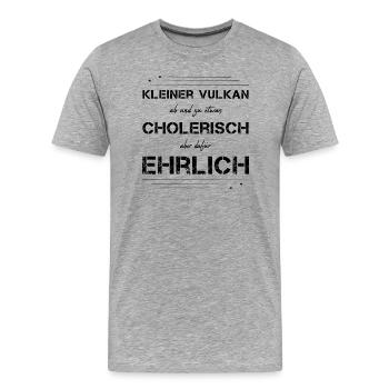 cholerisch ehrlich Choleriker - Männer Premium Bio T-Shirt - Grau meliert - Vorne - Damien (186cm)