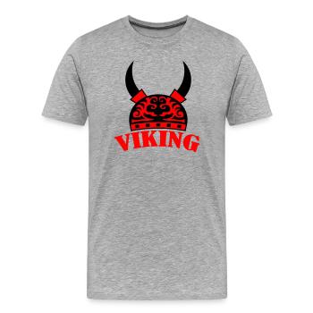 Viking - Men's Premium Organic T-Shirt - heather grey - Front - Damien (186cm)