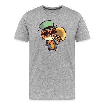 Trombone in comic style - Men's Premium Organic T-Shirt - heather grey - Front - Damien (186cm)