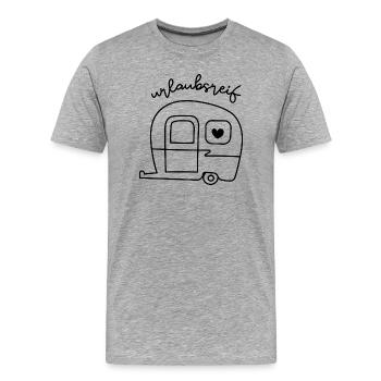 urlaubsreif - Männer Premium Bio T-Shirt - Grau meliert - Vorne - Damien (186cm)