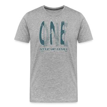 One - Men's Premium Organic T-Shirt - heather grey - Front - Damien (186cm)