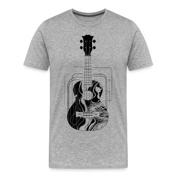 Ukulele - Männer Premium Bio T-Shirt - Grau meliert - Vorne - Damien (186cm)