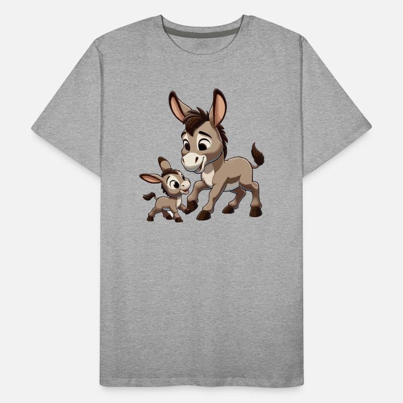 Eselmutter mit Kind grau Männer Premium Bio T-Shirt
