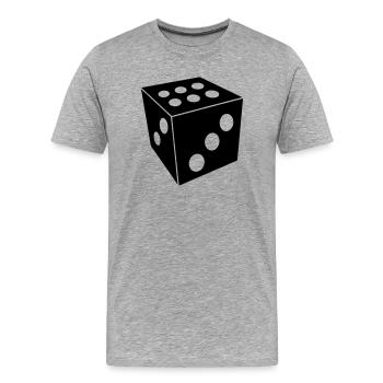 dice - Men's Premium Organic T-Shirt - heather grey - Front - Damien (186cm)