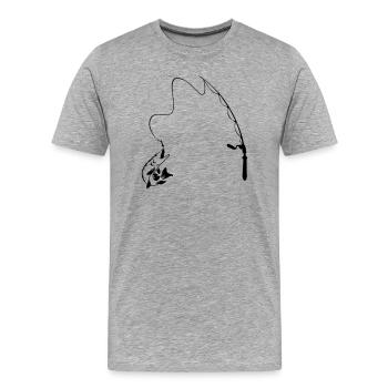 Rute & Hecht - Männer Premium Bio T-Shirt - Grau meliert - Vorne - Damien (186cm)