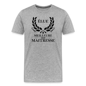 élue meilleure maitresse - Männer Premium Bio T-Shirt - Grau meliert - Vorne - Damien (186cm)