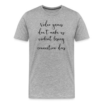 dictons mode de jeu héroïne féminine bday soccer - T-shirt bio Premium Homme - gris chiné - Devant - Damien (186cm)