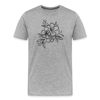 Florist Flower Plant Nature Gardener - Men's Premium Organic T-Shirt - heather grey - Front - Damien (186cm)