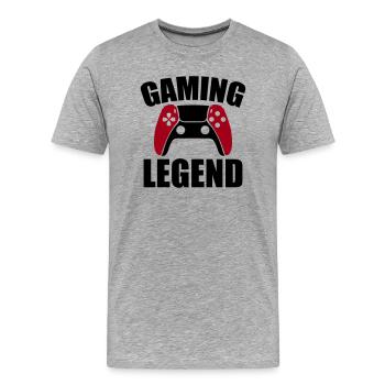 Légende du jeu vidéo - T-shirt bio Premium Homme - gris chiné - Devant - Damien (186cm)