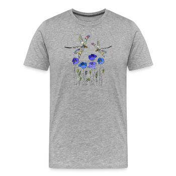Important - T-shirt bio Premium Homme - gris chiné - Devant - Damien (186cm)