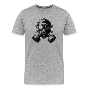 Gasmaske - Männer Premium Bio T-Shirt - Grau meliert - Vorne - Damien (186cm)