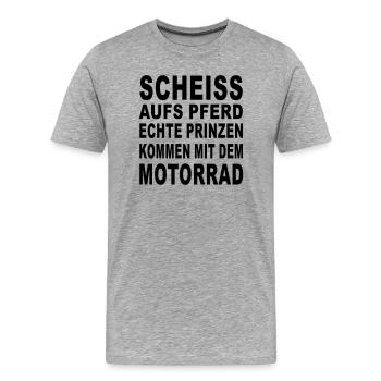 prinz auf dem motorrad - Männer Premium Bio T-Shirt - Grau meliert - Vorne - Damien (186cm)