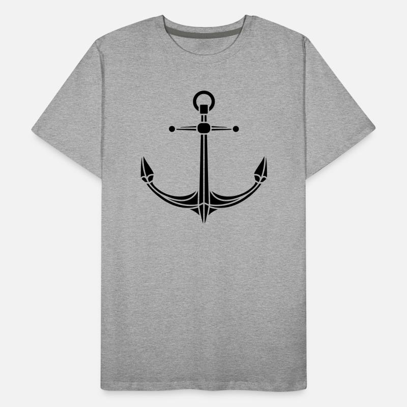 Ancre de logo de conception T-shirt bio Premium Homme