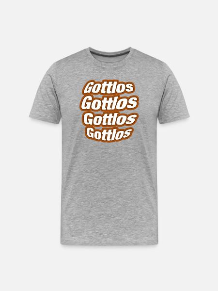 Gottlos 2 - Männer Premium Bio T-Shirt - Grau meliert