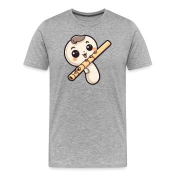 Flute in comic style - Men's Premium Organic T-Shirt - heather grey - Front - Damien (186cm)