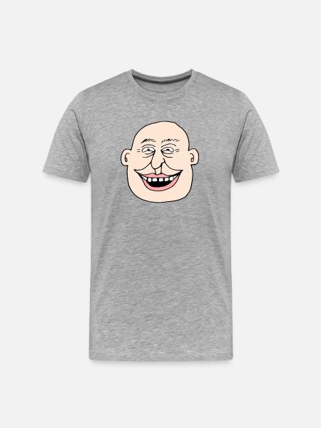 Comic Face Old Man - Männer Premium Bio T-Shirt - Grau meliert
