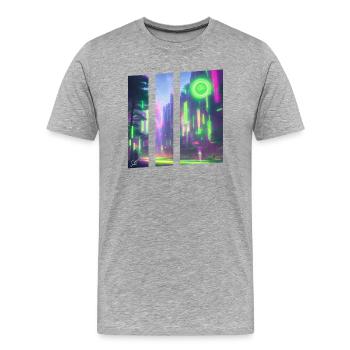 Manga Green City - T-shirt bio Premium Homme - gris chiné - Devant - Damien (186cm)