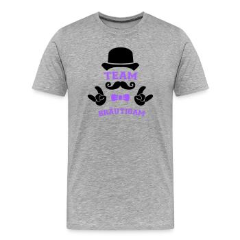 Team Groom - Men's Premium Organic T-Shirt - heather grey - Front - Damien (186cm)