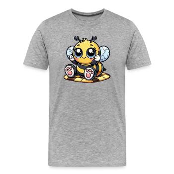 Bébé abeille - T-shirt bio Premium Homme - gris chiné - Devant - Damien (186cm)