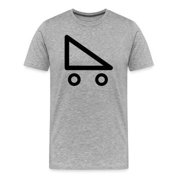 Ligne géométrique de patin à roulettes - T-shirt bio Premium Homme - gris chiné - Devant - Damien (186cm)