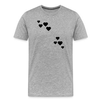 herzen - Männer Premium Bio T-Shirt - Grau meliert - Vorne - Damien (186cm)