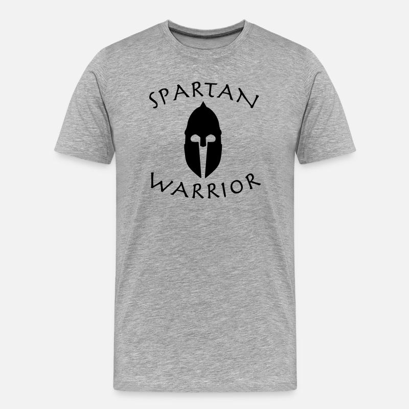 spartan warrior - Männer Premium Bio T-Shirt - Grau meliert