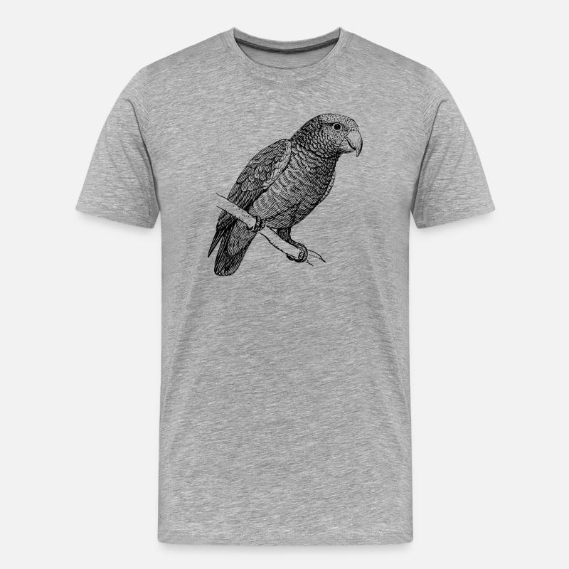 parrot40 - Männer Premium Bio T-Shirt - Grau meliert