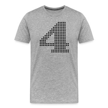 4 nummer - Männer Premium Bio T-Shirt - Grau meliert - Vorne - Damien (186cm)