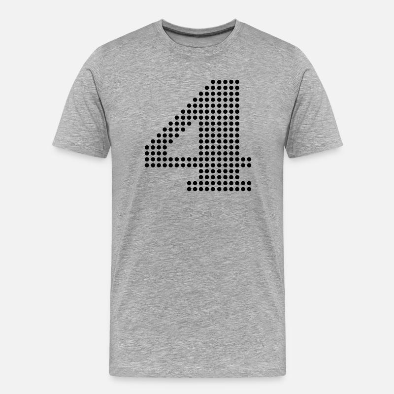 4 nummer - Männer Premium Bio T-Shirt - Grau meliert