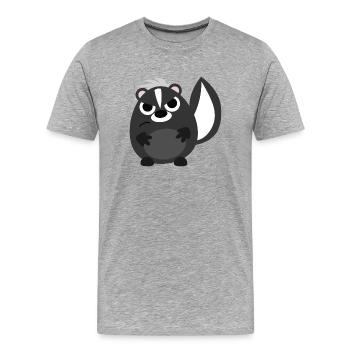 Stinktier - Männer Premium Bio T-Shirt - Grau meliert - Vorne - Damien (186cm)