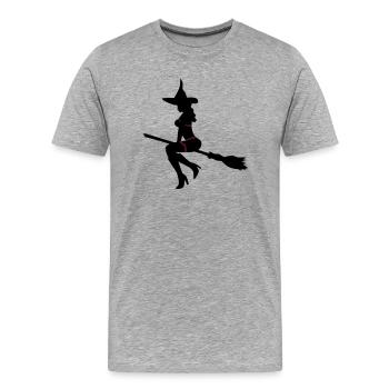 sexy witch - Men's Premium Organic T-Shirt - heather grey - Front - Damien (186cm)