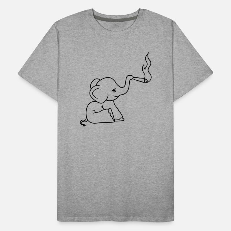brawn elephant kiffen joint stoned weed cannabi Men's Premium Organic T-Shirt