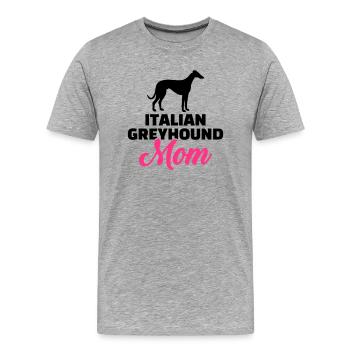 Italian Greyhound - T-shirt bio Premium Homme - gris chiné - Devant - Damien (186cm)