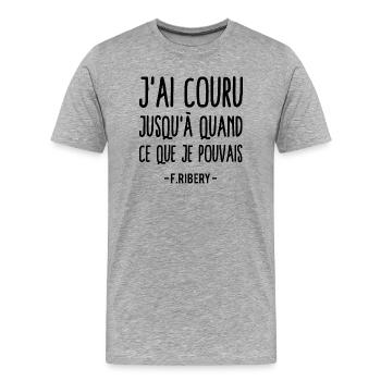 Phrase humour football - T-shirt bio Premium Homme - gris chiné - Devant - Damien (186cm)