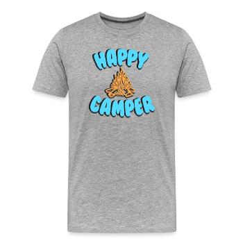 Happy Camper - Camping Life - Men's Premium Organic T-Shirt - heather grey - Front - Damien (186cm)