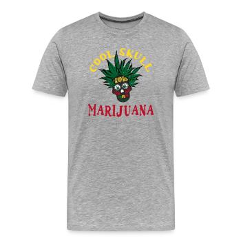 Unkrautschädel - Männer Premium Bio T-Shirt - Grau meliert - Vorne - Damien (186cm)