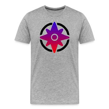 GPS boussole - T-shirt bio Premium Homme - gris chiné - Devant - Damien (186cm)