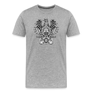German Eagle - Men's Premium Organic T-Shirt - heather grey - Front - Damien (186cm)