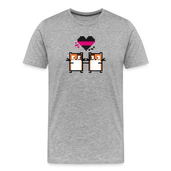 Twin Hamsters - Men's Premium Organic T-Shirt - heather grey - Front - Damien (186cm)