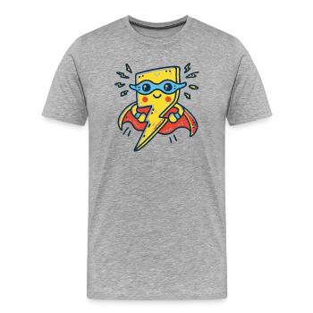 Lightning with Superpowers – An Electrifying Hero - Men's Premium Organic T-Shirt - heather grey - Front - Damien (186cm)