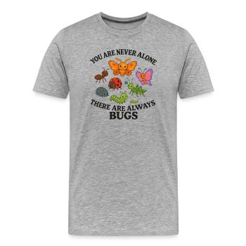 On n’est jamais seul, il y a toujours des bugs - T-shirt bio Premium Homme - gris chiné - Devant - Damien (186cm)