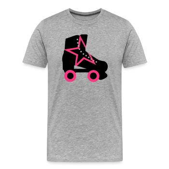 rollschuh - Männer Premium Bio T-Shirt - Grau meliert - Vorne - Damien (186cm)