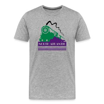Nordatlantische Art-déco-Eisenbahn - Männer Premium Bio T-Shirt - Grau meliert - Vorne - Damien (186cm)