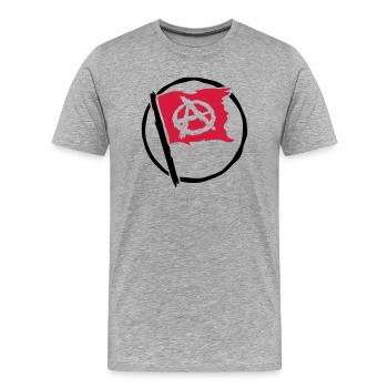 Design anarchy flag symbol - Men's Premium Organic T-Shirt - heather grey - Front - Damien (186cm)
