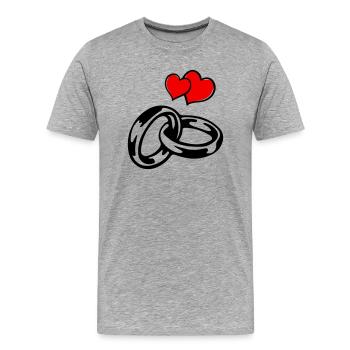 eheringe hearts - Männer Premium Bio T-Shirt - Grau meliert - Vorne - Damien (186cm)
