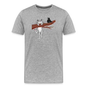 Hang in there 02 - Männer Premium Bio T-Shirt - Grau meliert - Vorne - Damien (186cm)