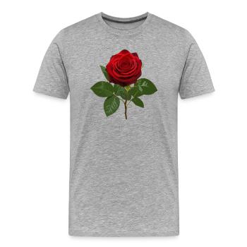 Rouge rose rouge profond - T-shirt bio Premium Homme - gris chiné - Devant - Damien (186cm)