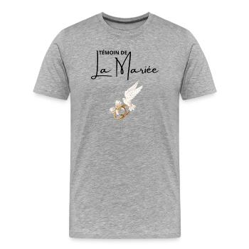 Témoin de La mariée - T-shirt bio Premium Homme - gris chiné - Devant - Damien (186cm)