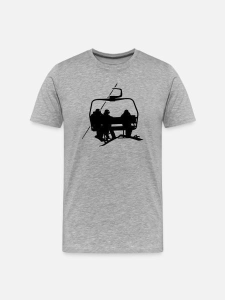 skilift - Männer Premium Bio T-Shirt - Grau meliert