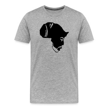 Africa rasta - T-shirt bio Premium Homme - gris chiné - Devant - Damien (186cm)